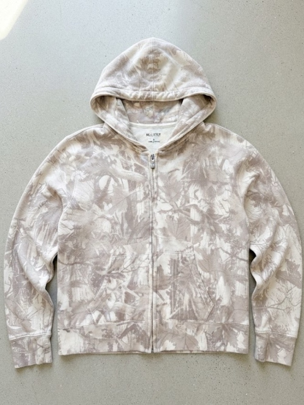 Hollister Beige Tie-Dye Zip Hoodie